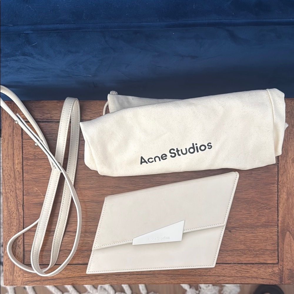Acne Studios Cream Leather Clutch